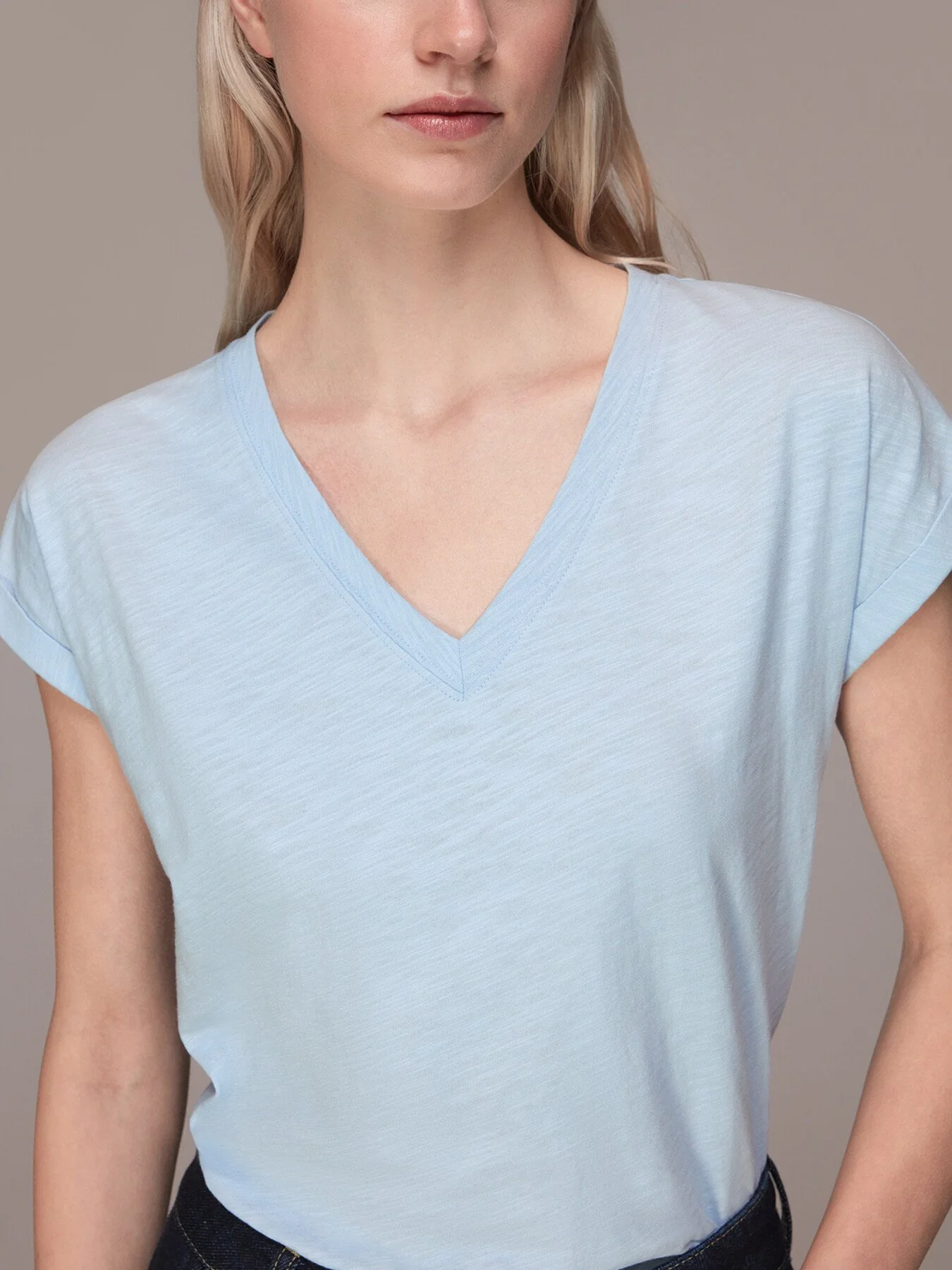 Willa V Neck Cap Sleeve Tee - Image 6