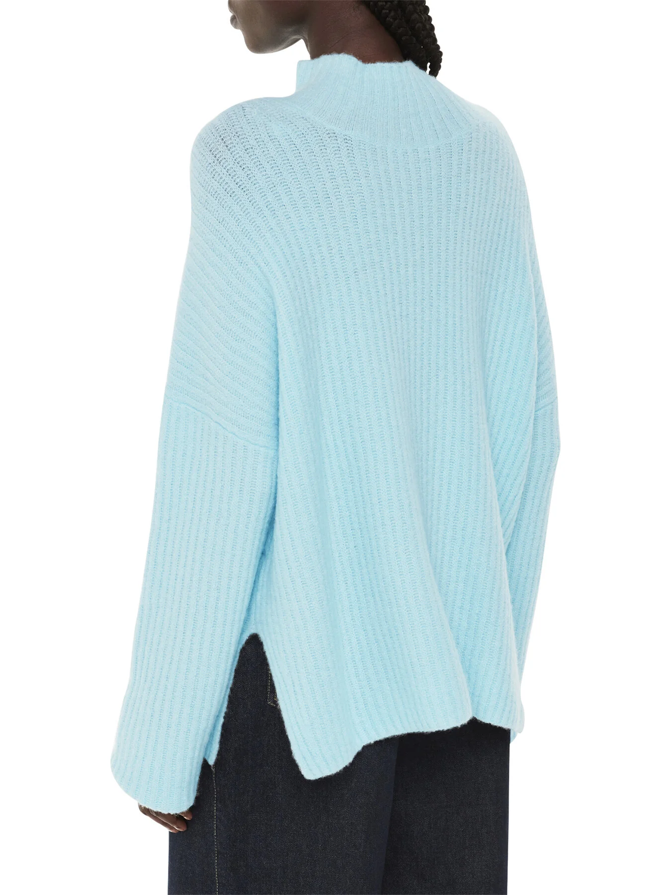 Wool Mix Rib Funnel Neck - Image 3