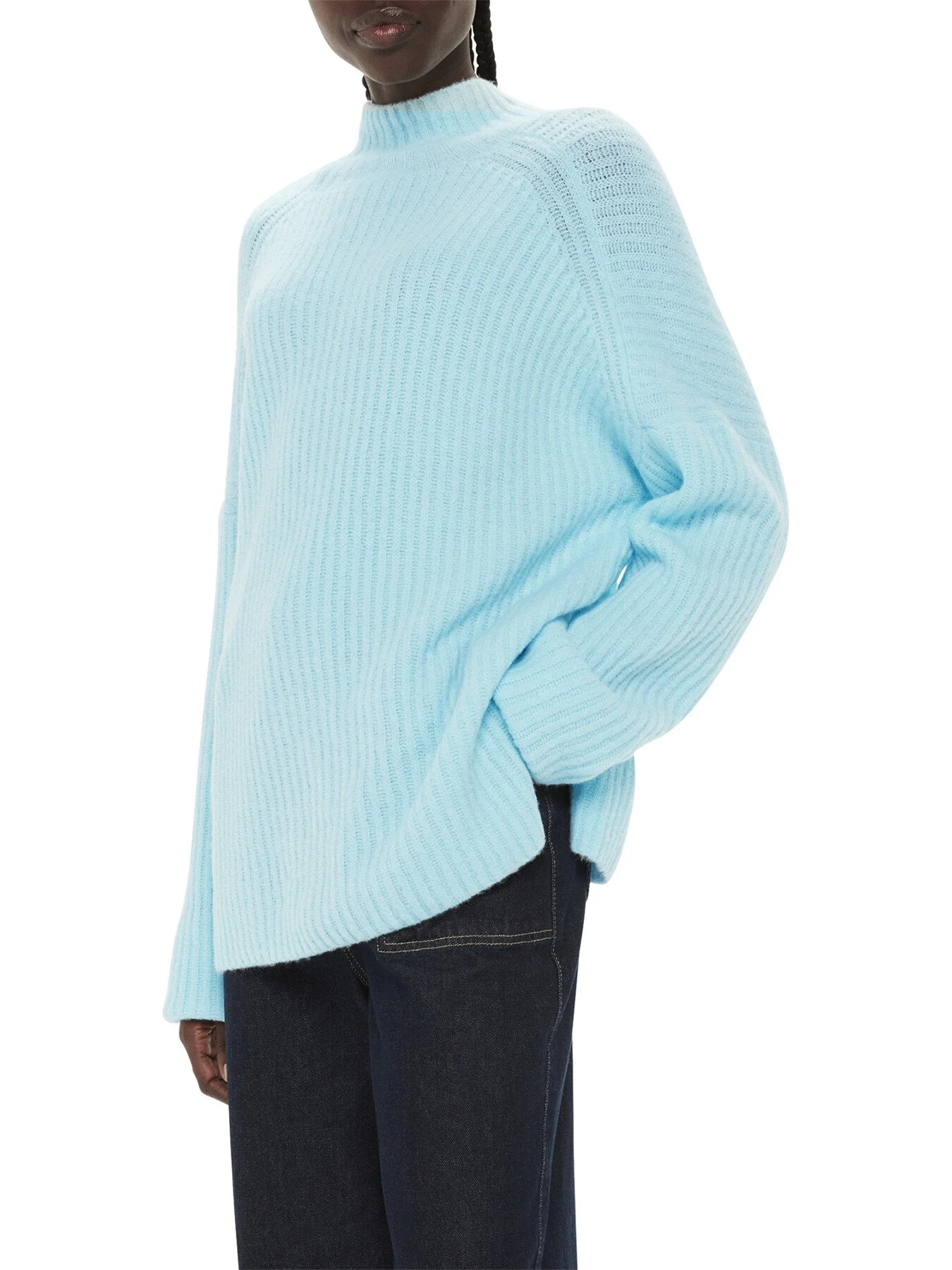 Wool Mix Rib Funnel Neck - Image 4