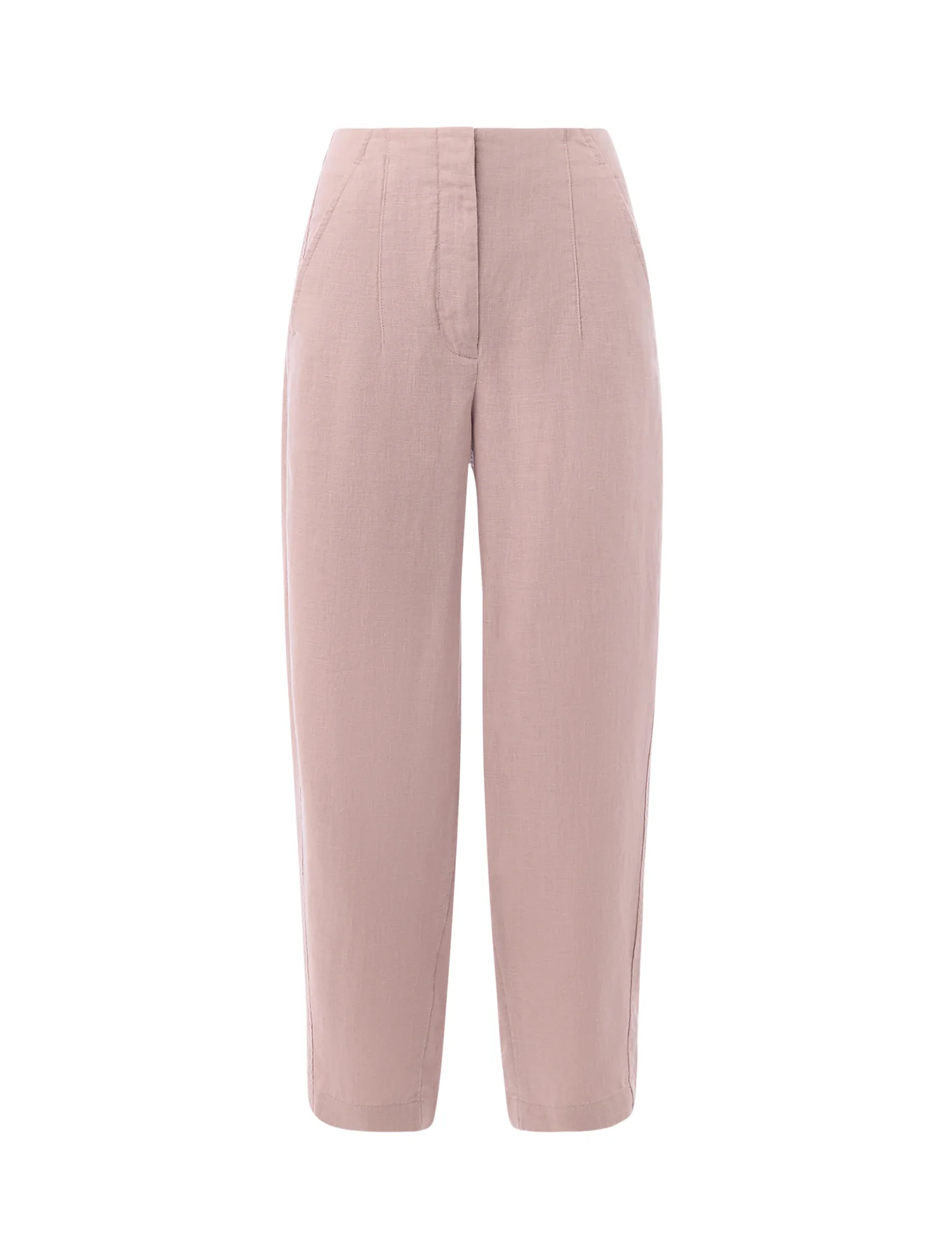 Dusty Pink Linen Barrel Leg Trouser