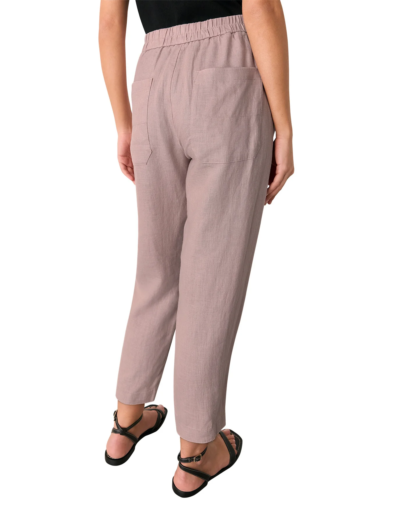 Dusty Pink Linen Barrel Leg Trouser - Image 3