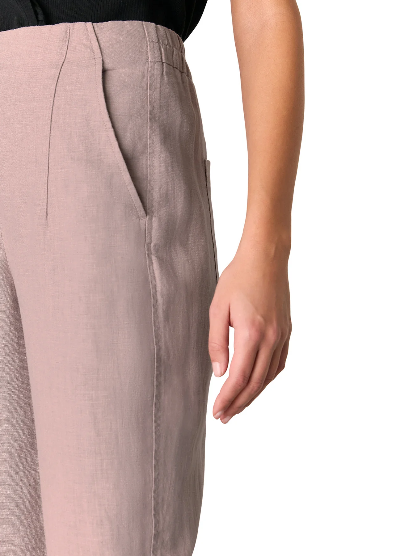 Dusty Pink Linen Barrel Leg Trouser - Image 4