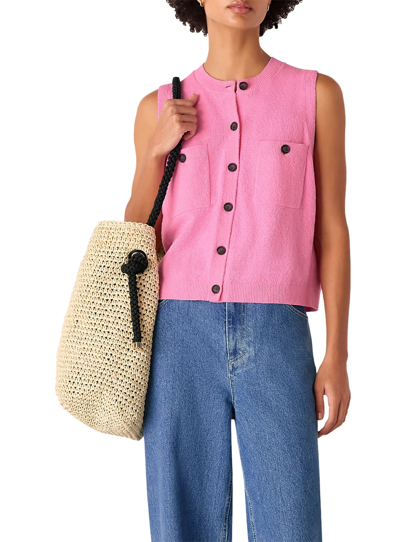 Pink Cotton Boucle Textured Tank - Image 2