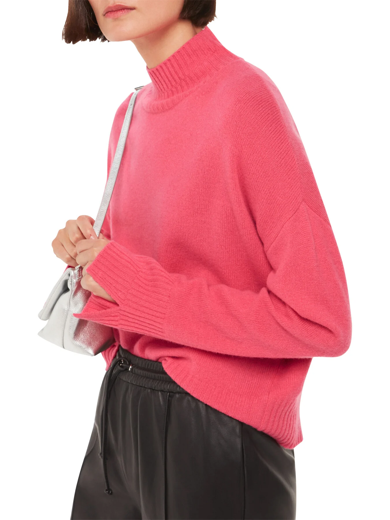 Wool Double Trim Funnel Neck - Image 2