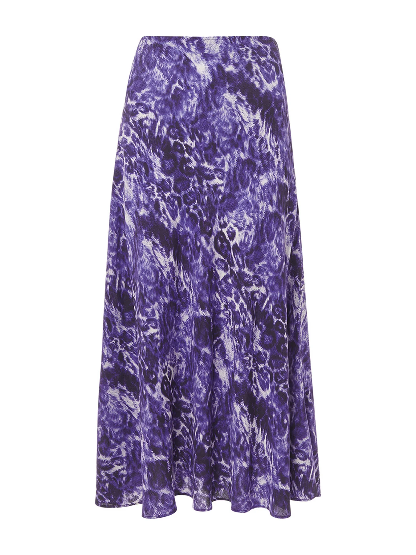 Glossy Leopard Bias Skirt