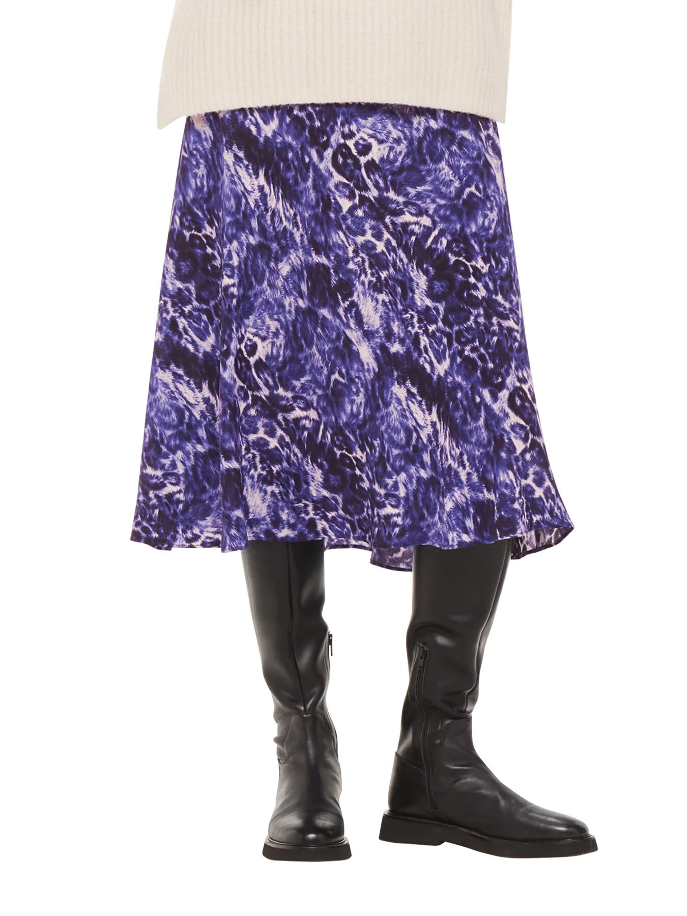 Glossy Leopard Bias Skirt - Image 2