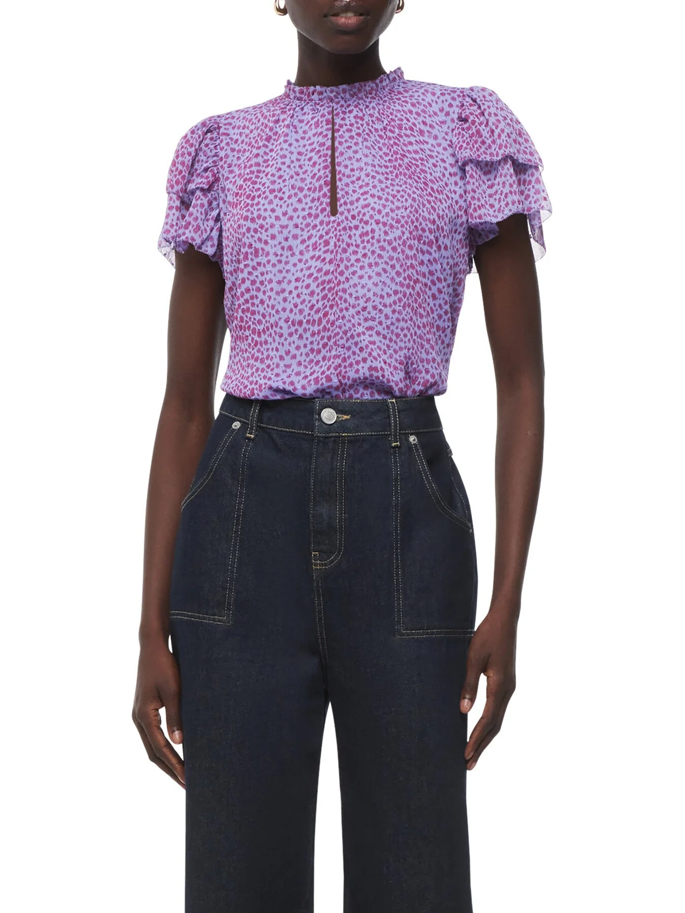 Sketched Cheetah Frill Top - Image 2