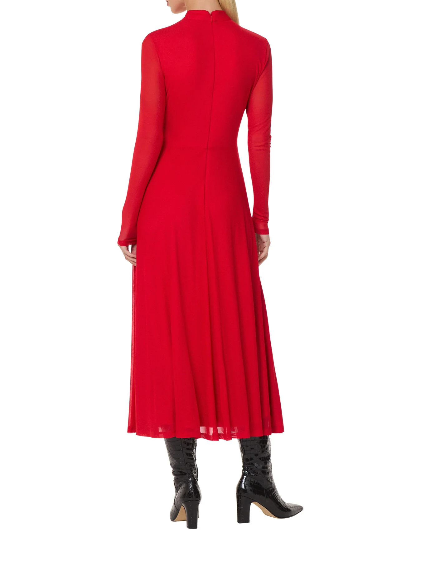 Arabella Ruched Mesh Dress - Image 3