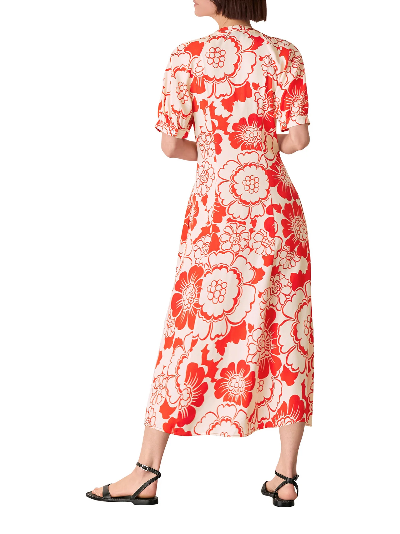 Red/Multi Bloom Floral Midi Dress - Image 3
