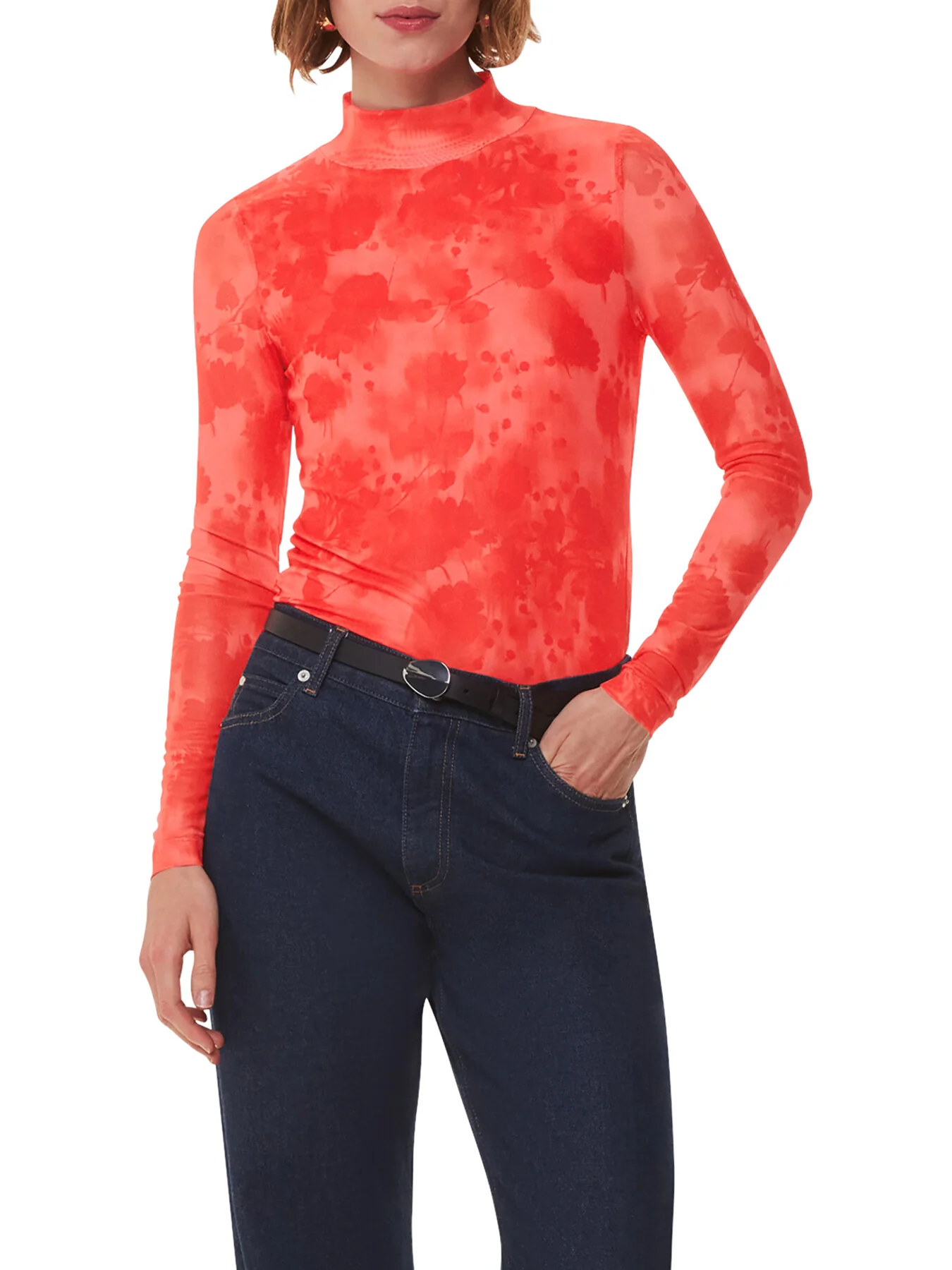 Blurred Blooms Mesh Top - Image 2