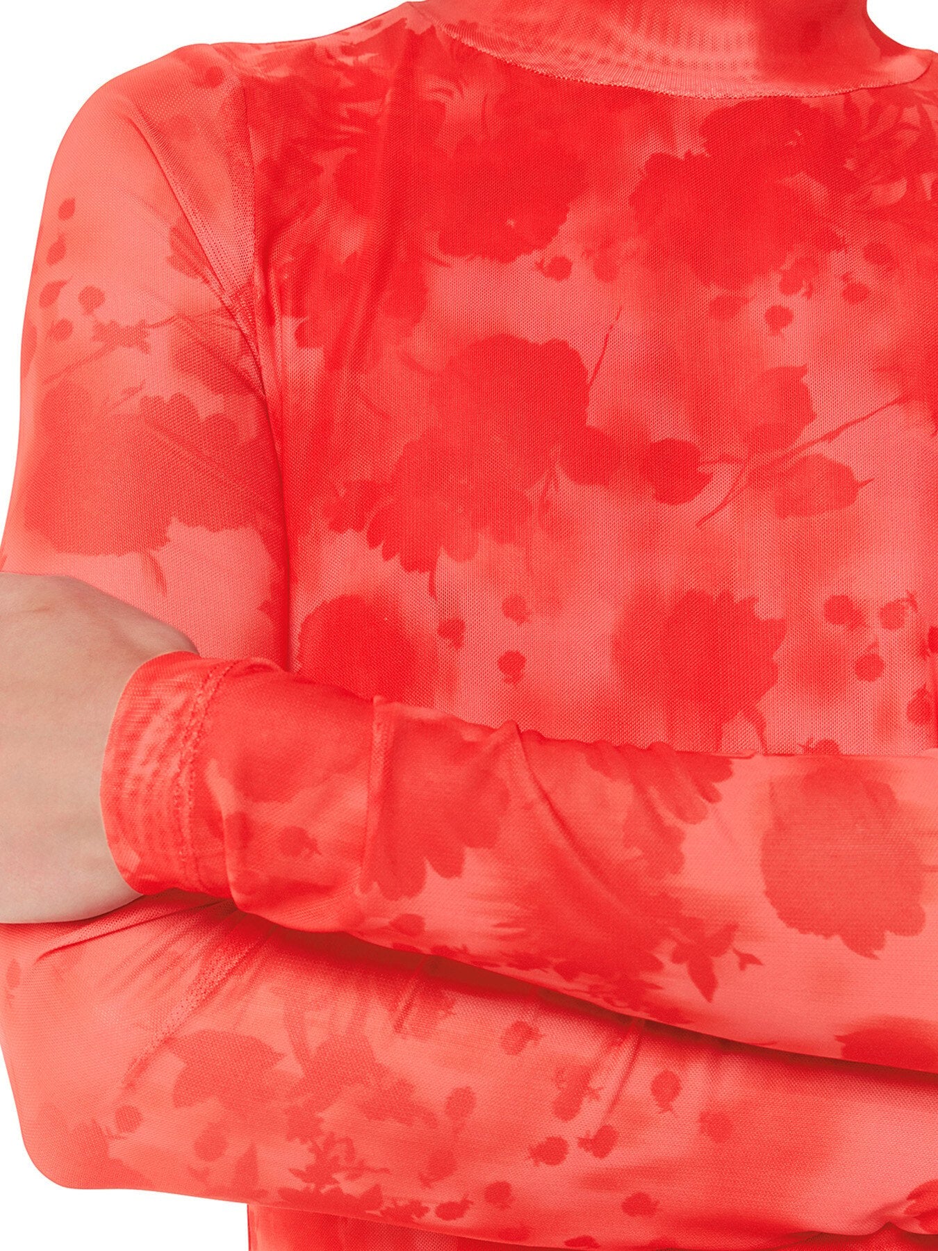 Blurred Blooms Mesh Top - Image 4