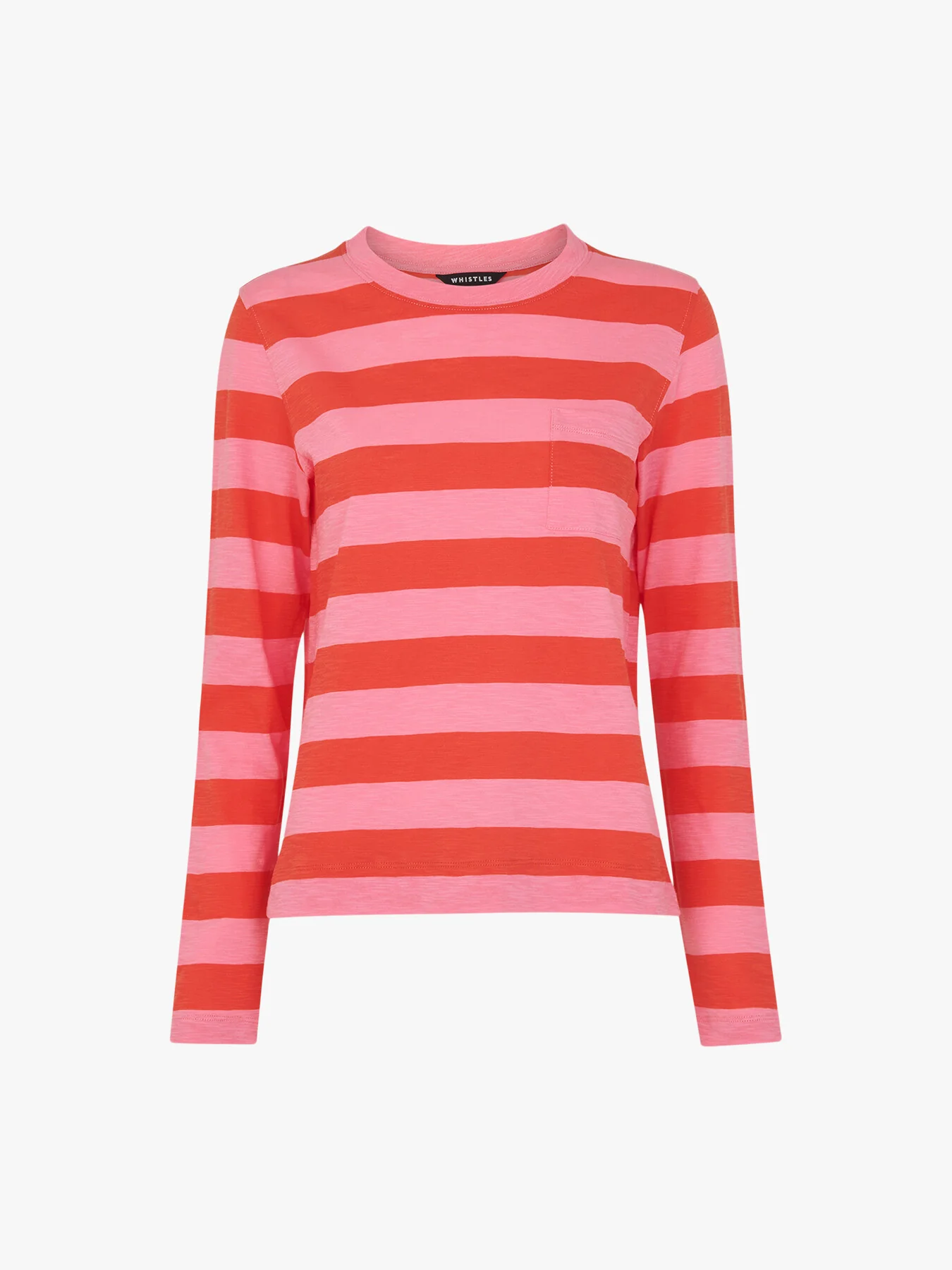 Stripe Crew Neck Pocket Top
