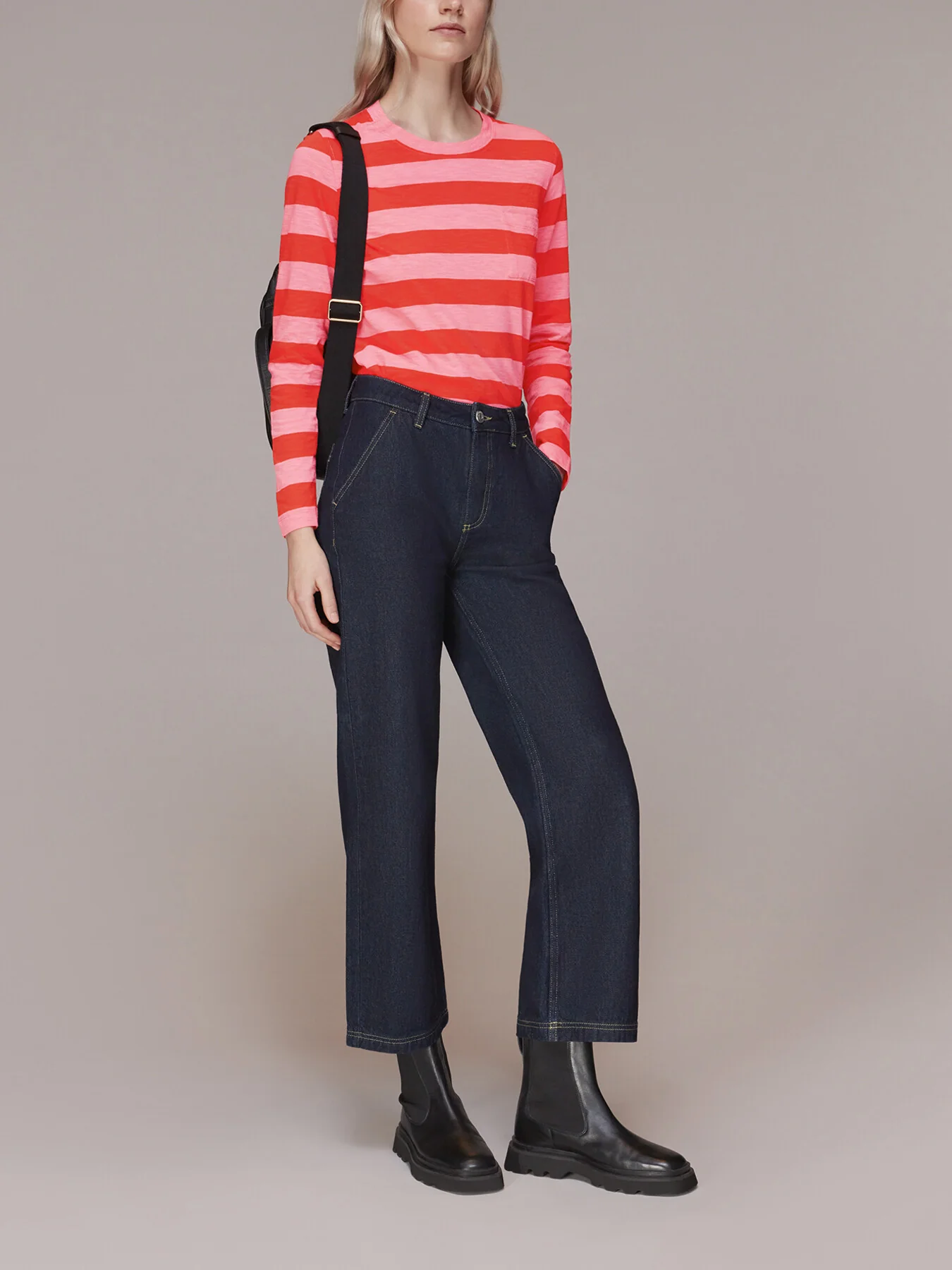 Stripe Crew Neck Pocket Top - Image 6