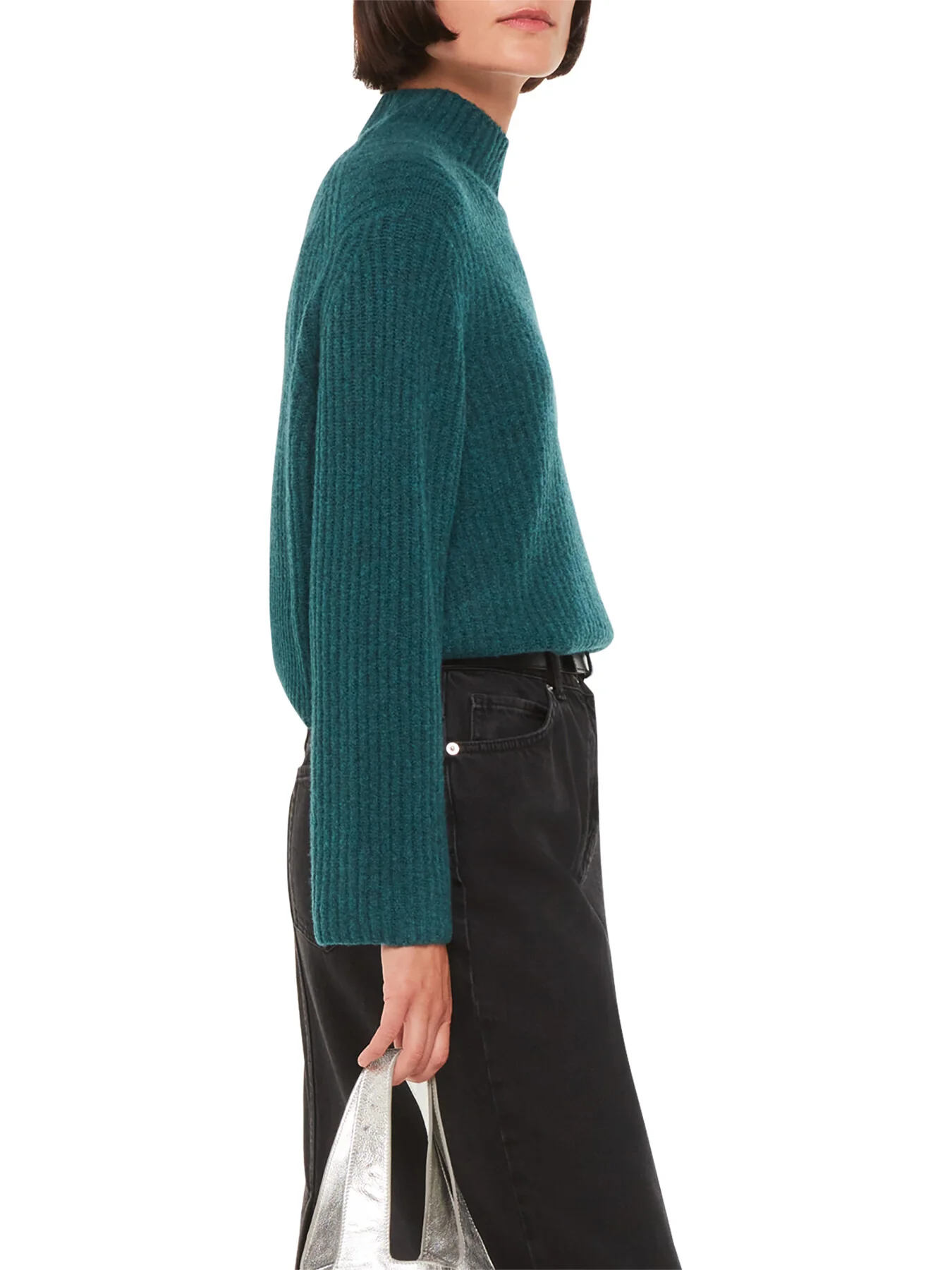 Wool Mix Rib Funnel Neck - Image 2