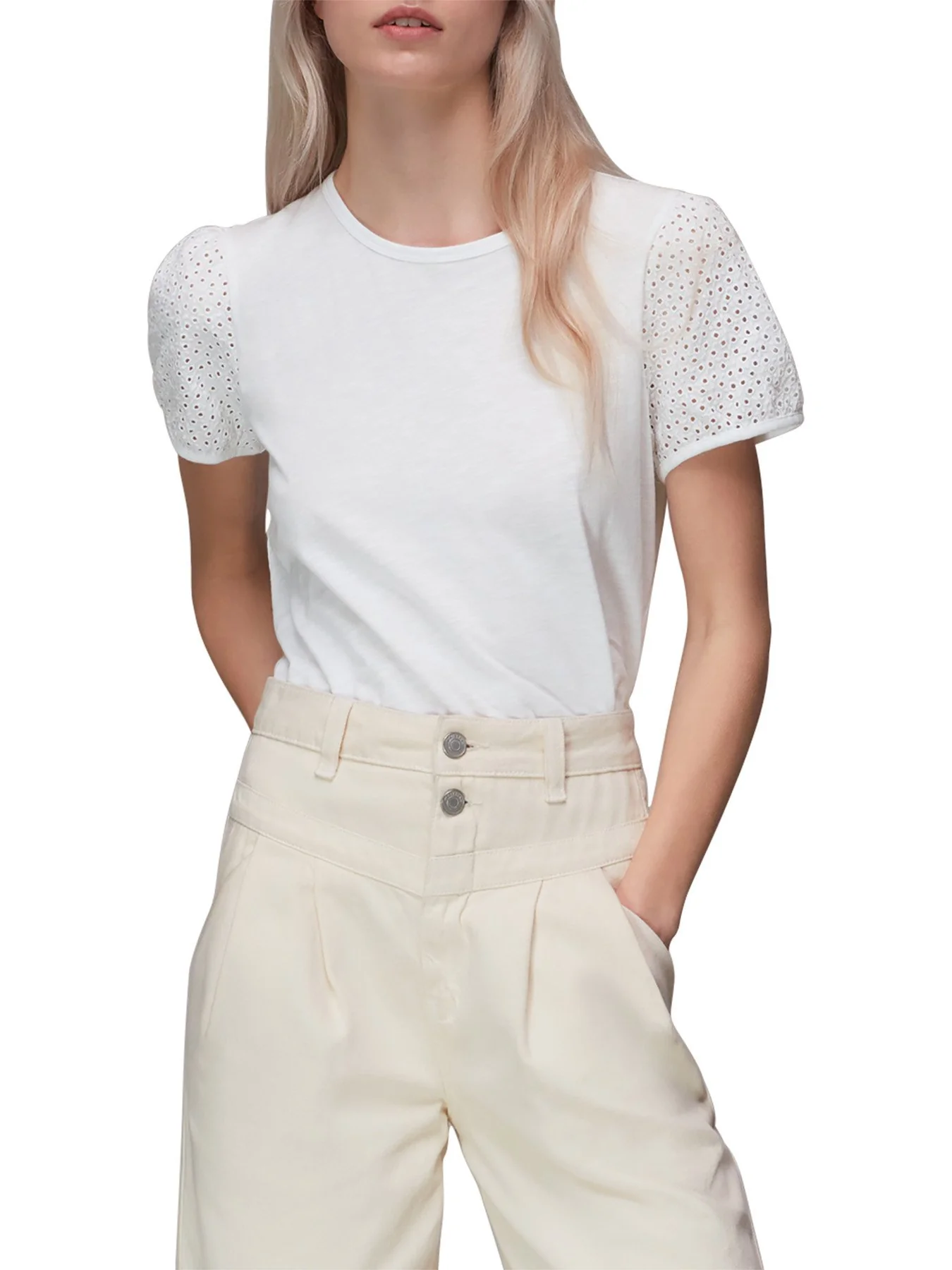 Broderie Puff Sleeve Top - Image 2