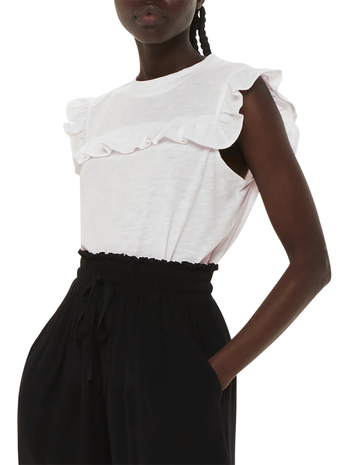 Cotton Yoke Frill Tank - Image 2