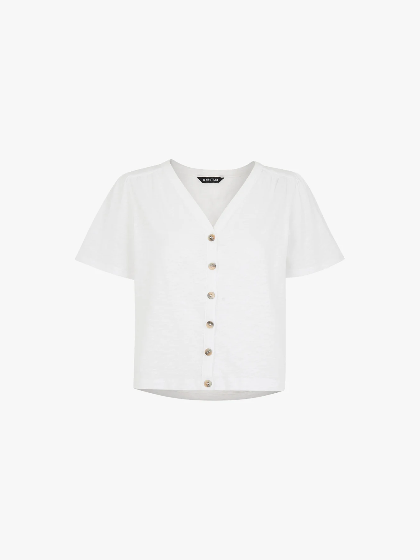 Maeve V Neck Button Front Tee