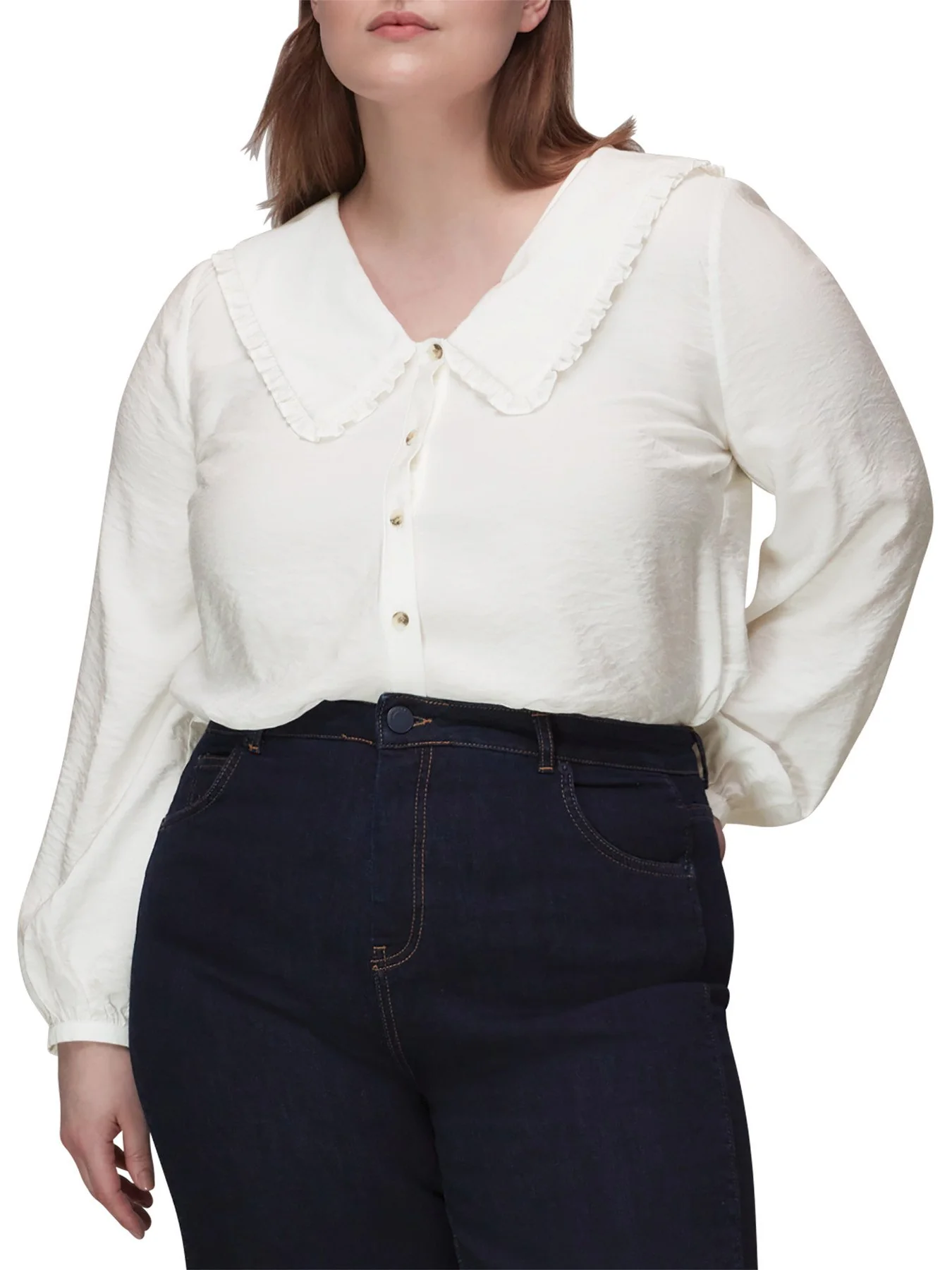 Oversized Collar Detail Top - Image 2