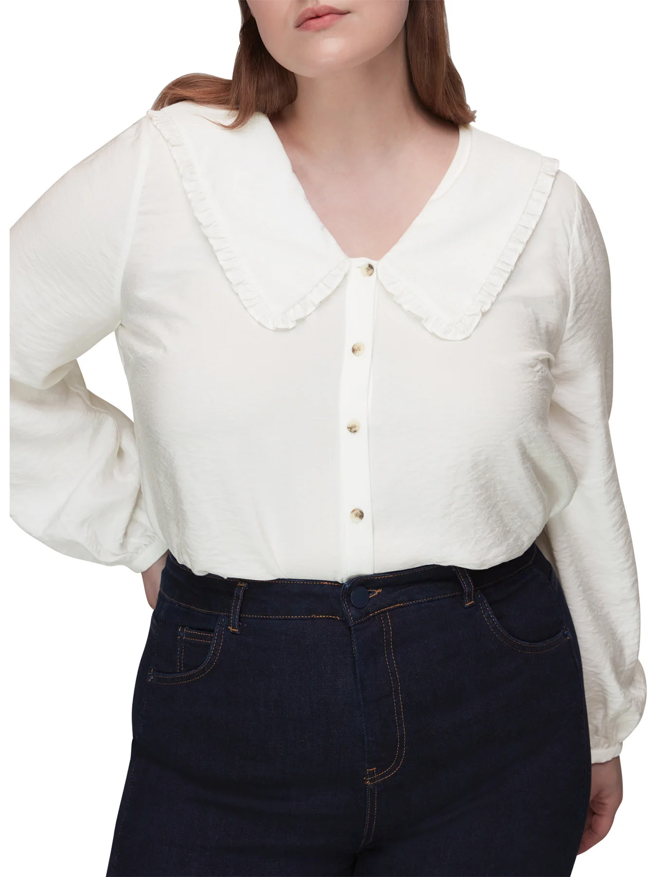 Oversized Collar Detail Top - Image 4