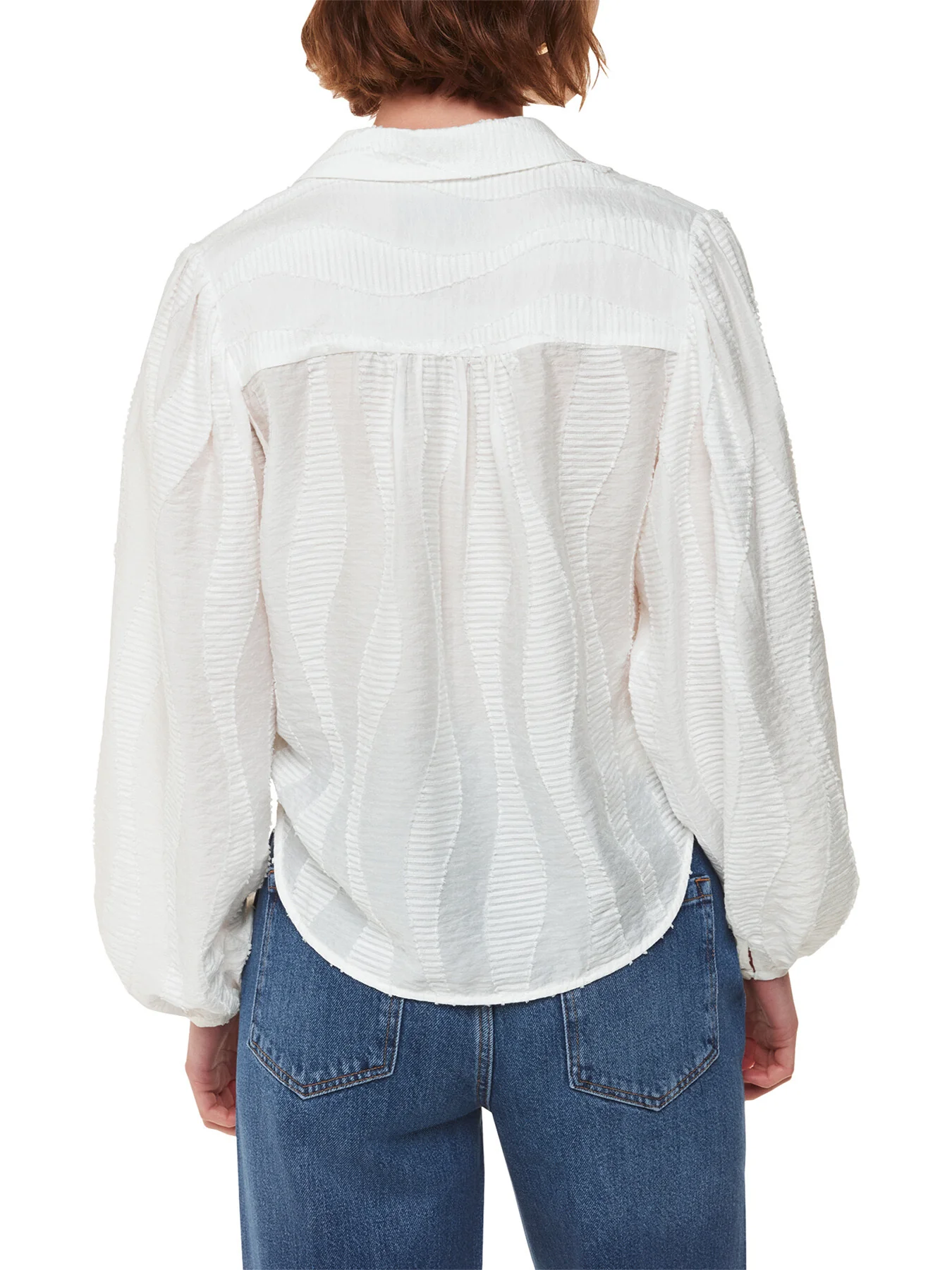 White Hannah Textured Shirt - Image 3
