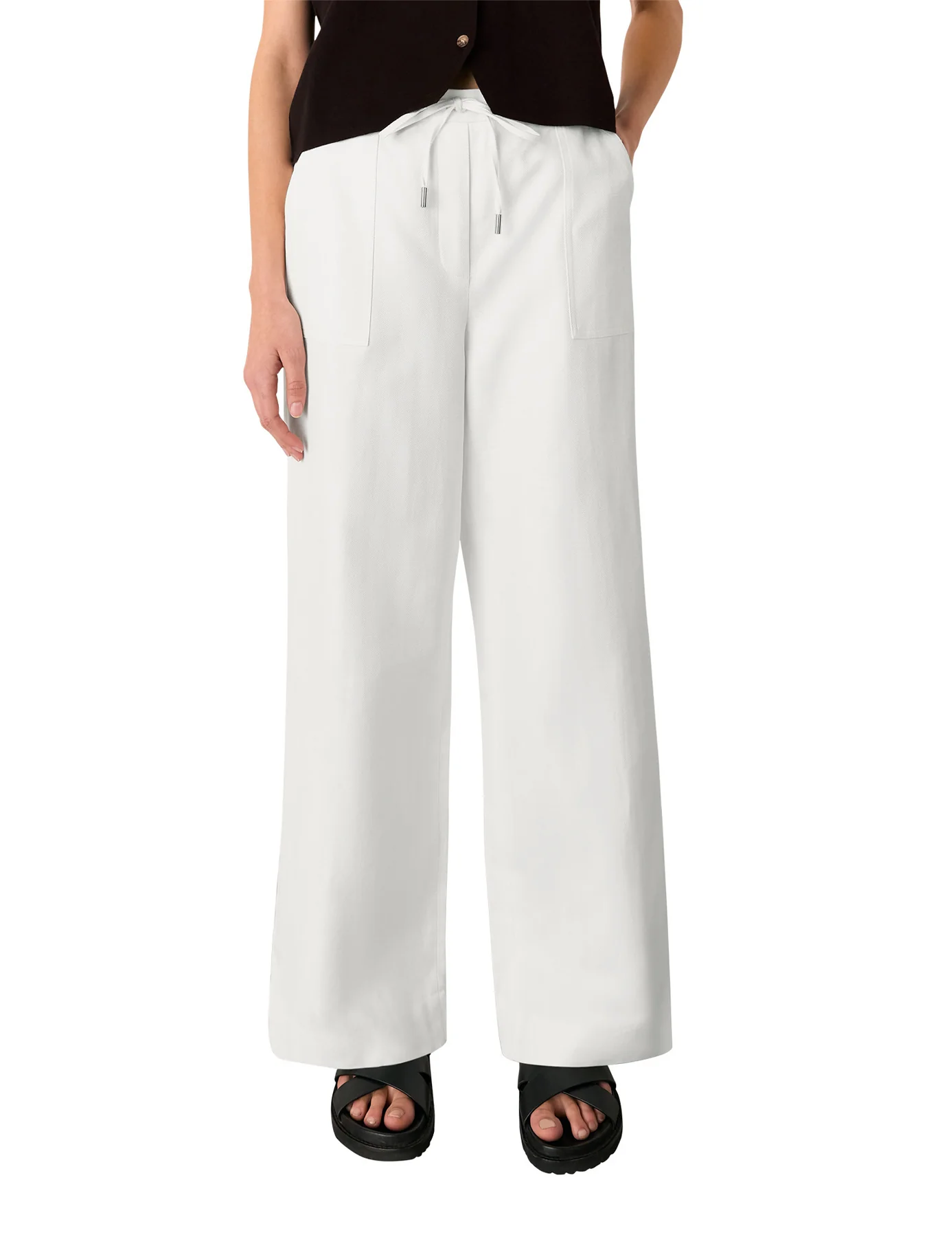 White Leona Linen Blend Trouser - Image 2