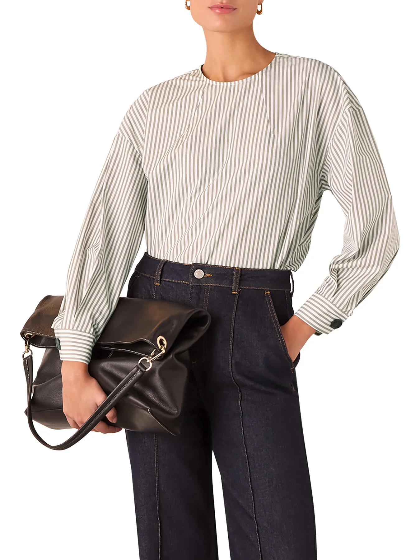 White/Multi Kirstie Cotton Stripe Blouse - Image 2