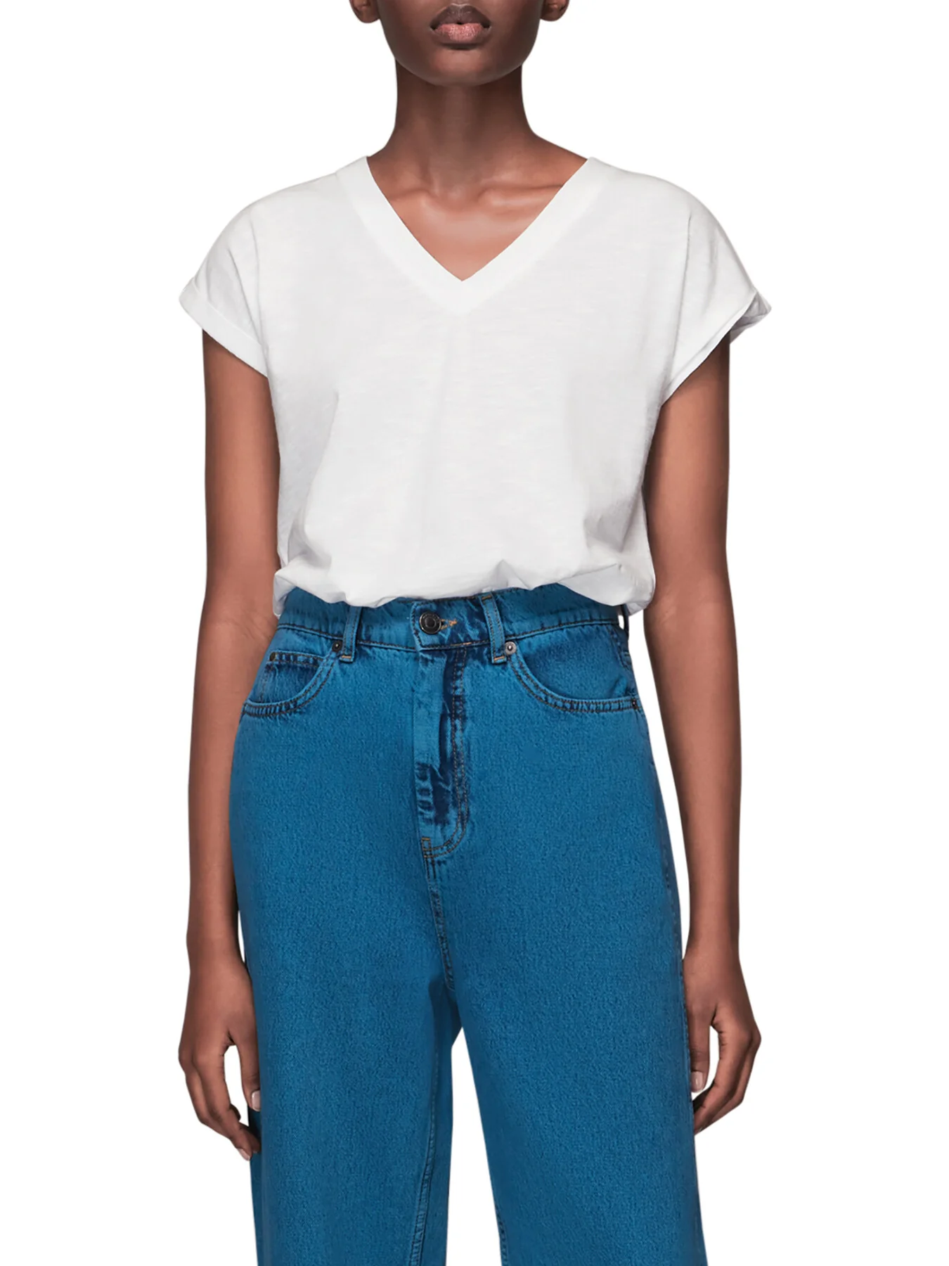 Willa V Neck Cap Sleeve Tee - Image 2