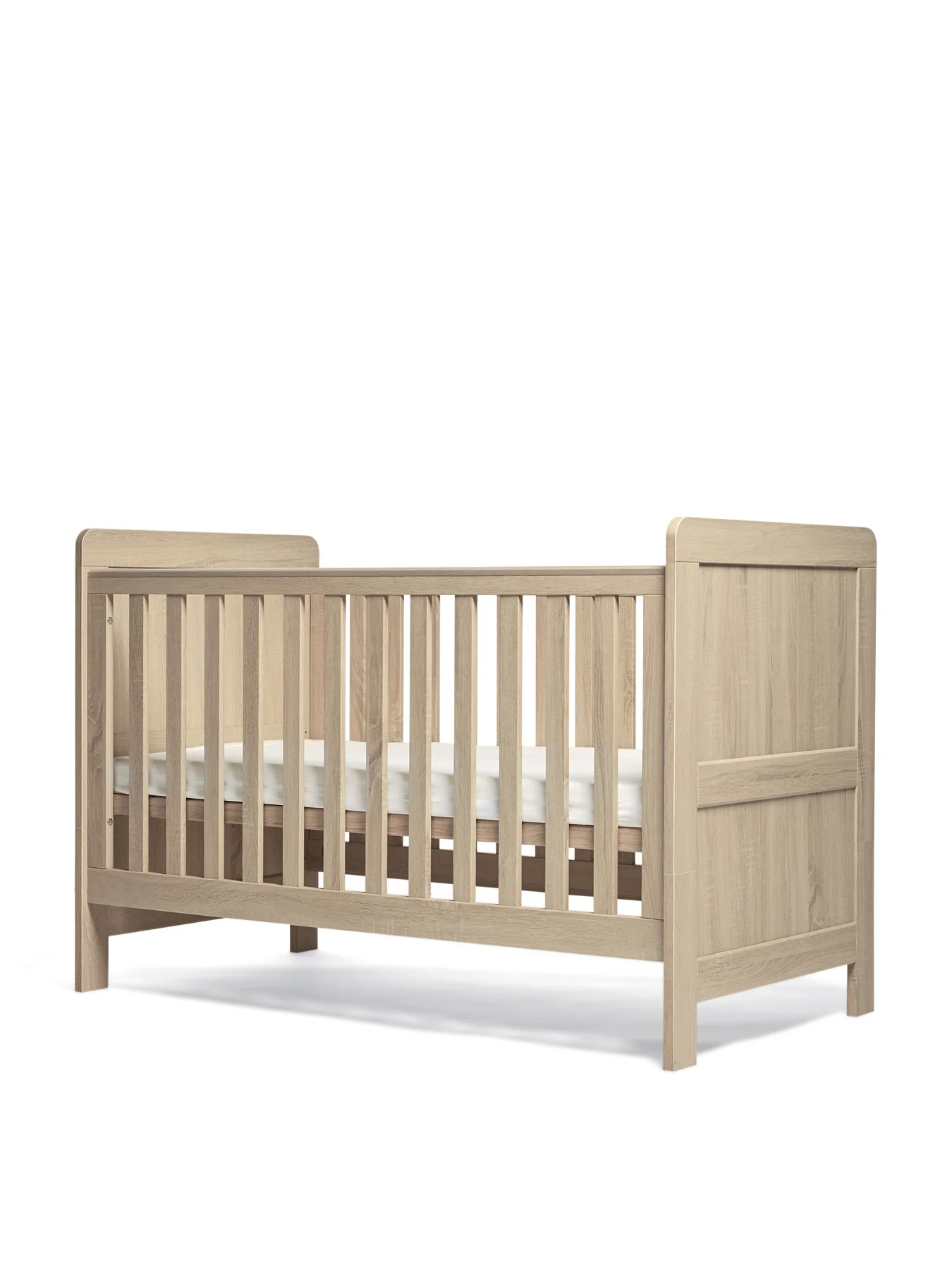 Atlas 2 Piece Cot Bed Set with Dresser Changer Light Oak - Image 3