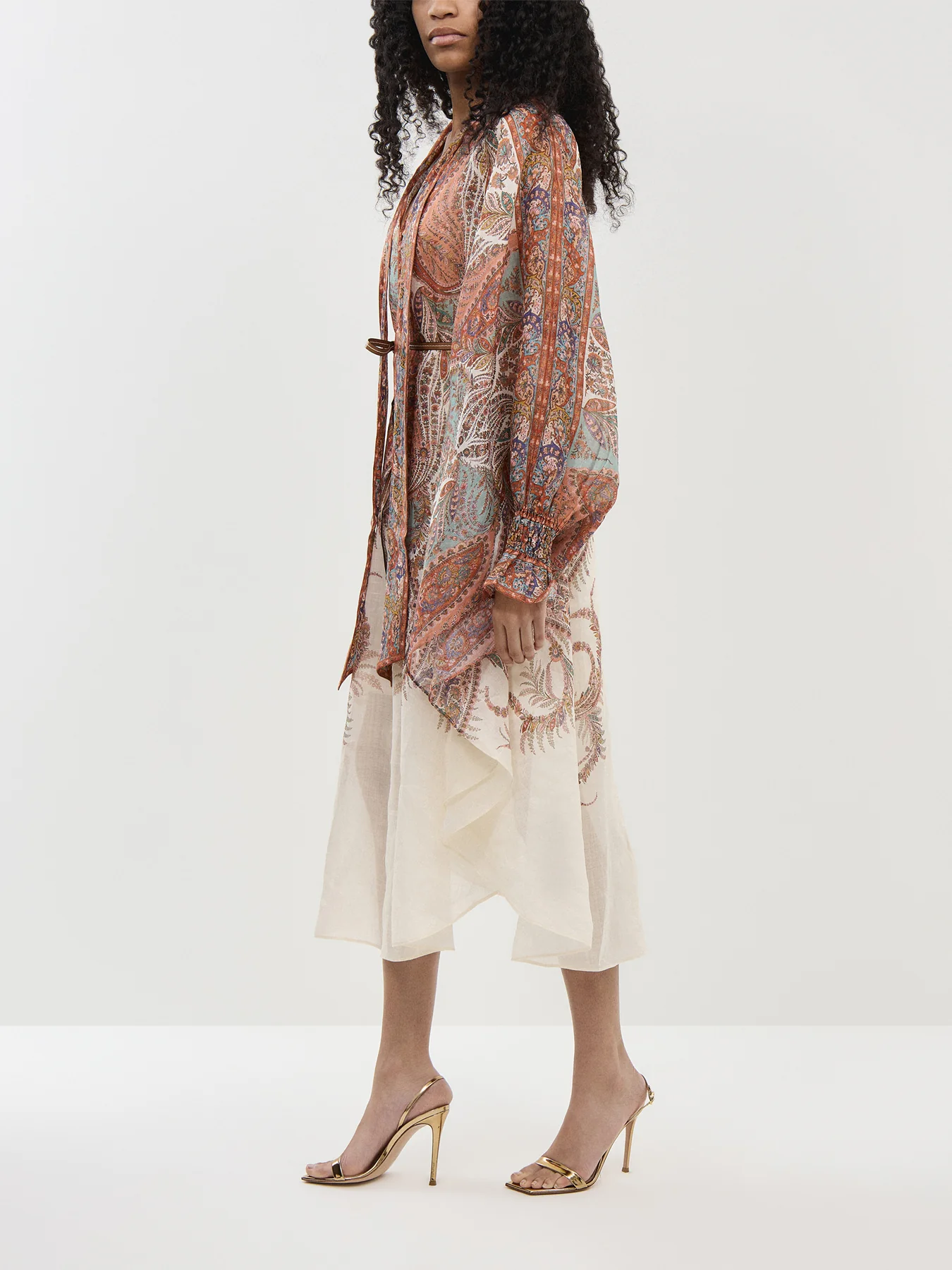 Rhiannon Tie Neck Midi Dress - Image 4