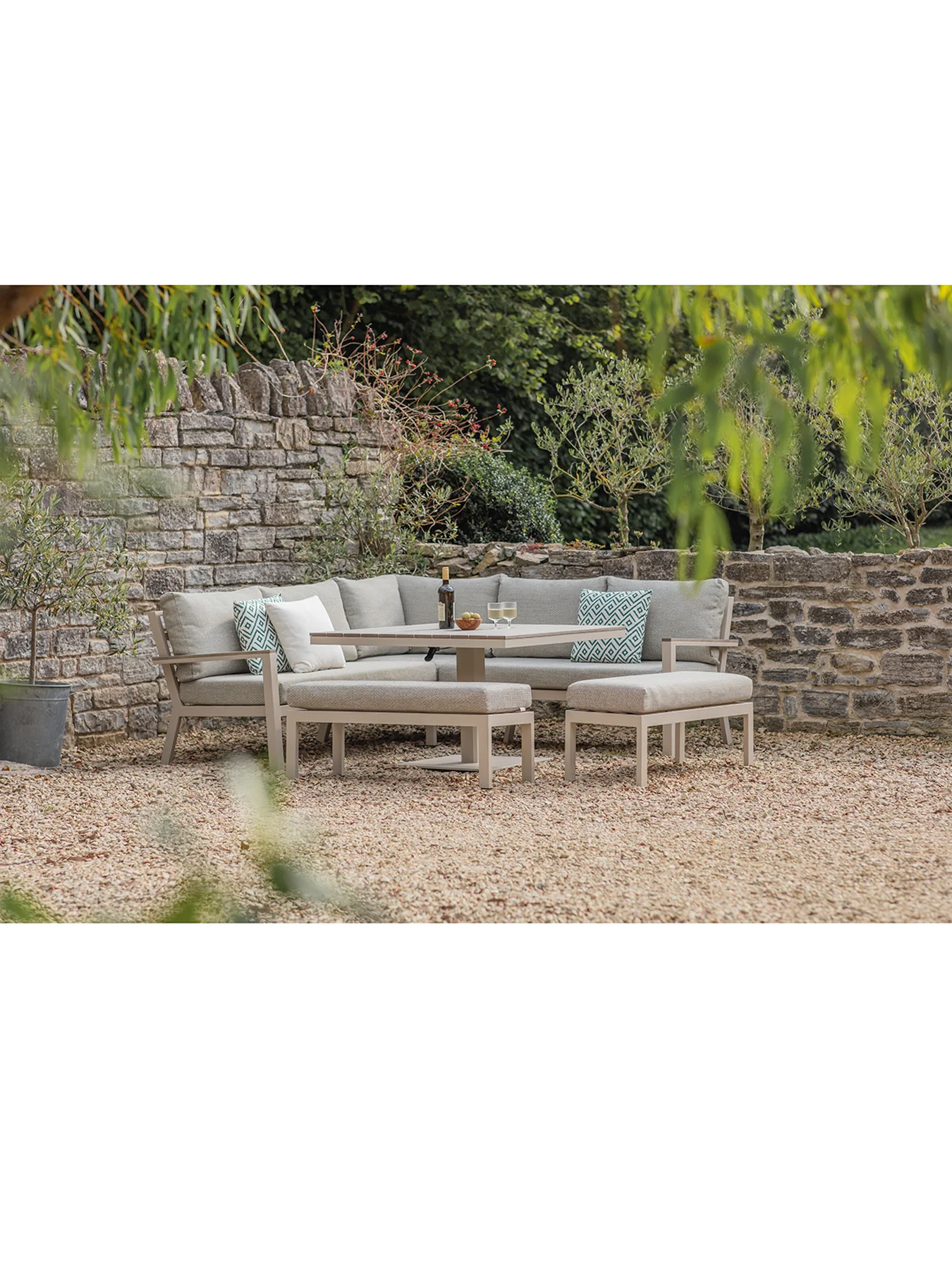 Zurich Garden Lounge Dining Set Mocha - Image 2