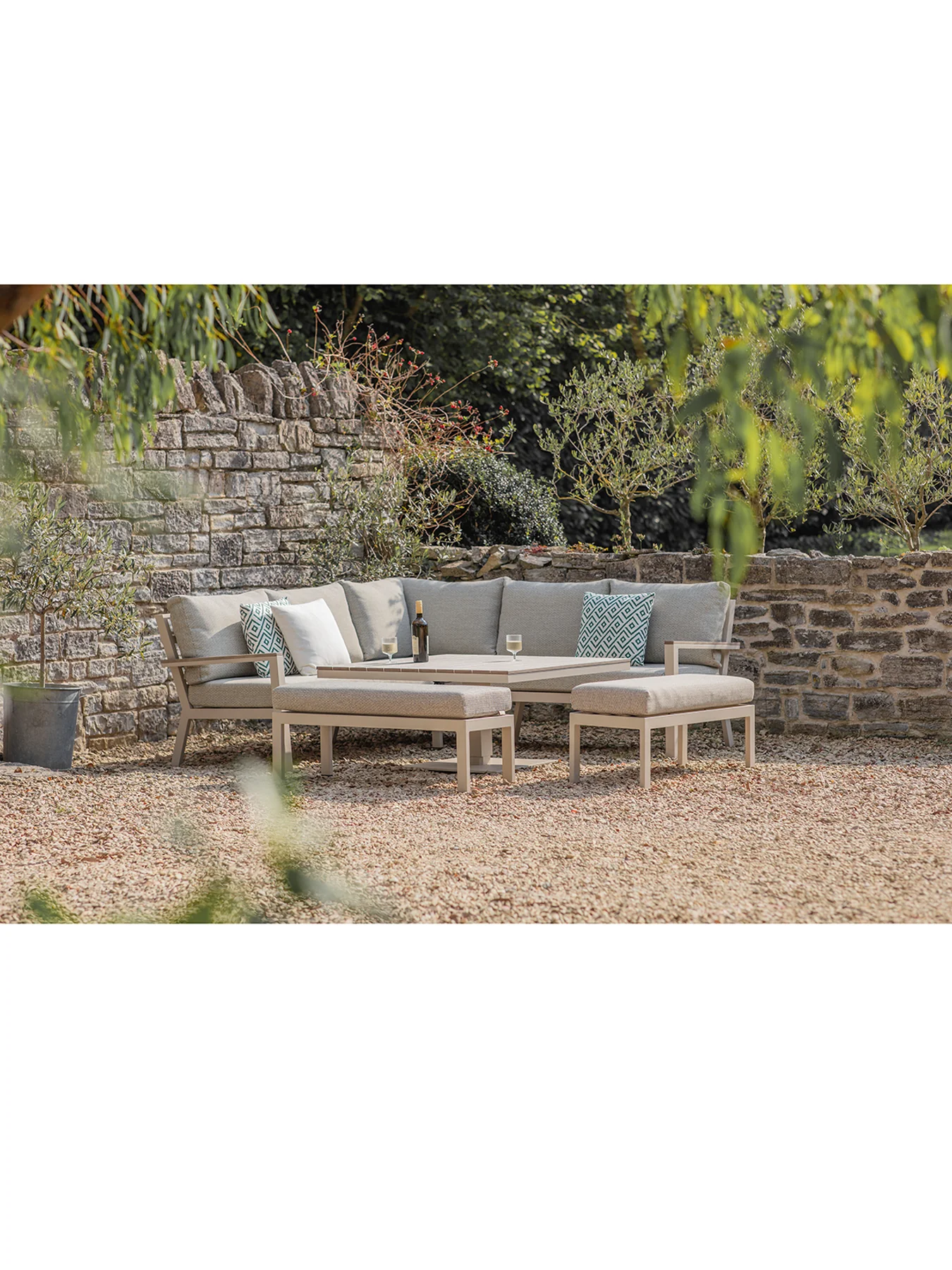 Zurich Garden Lounge Dining Set Mocha - Image 3