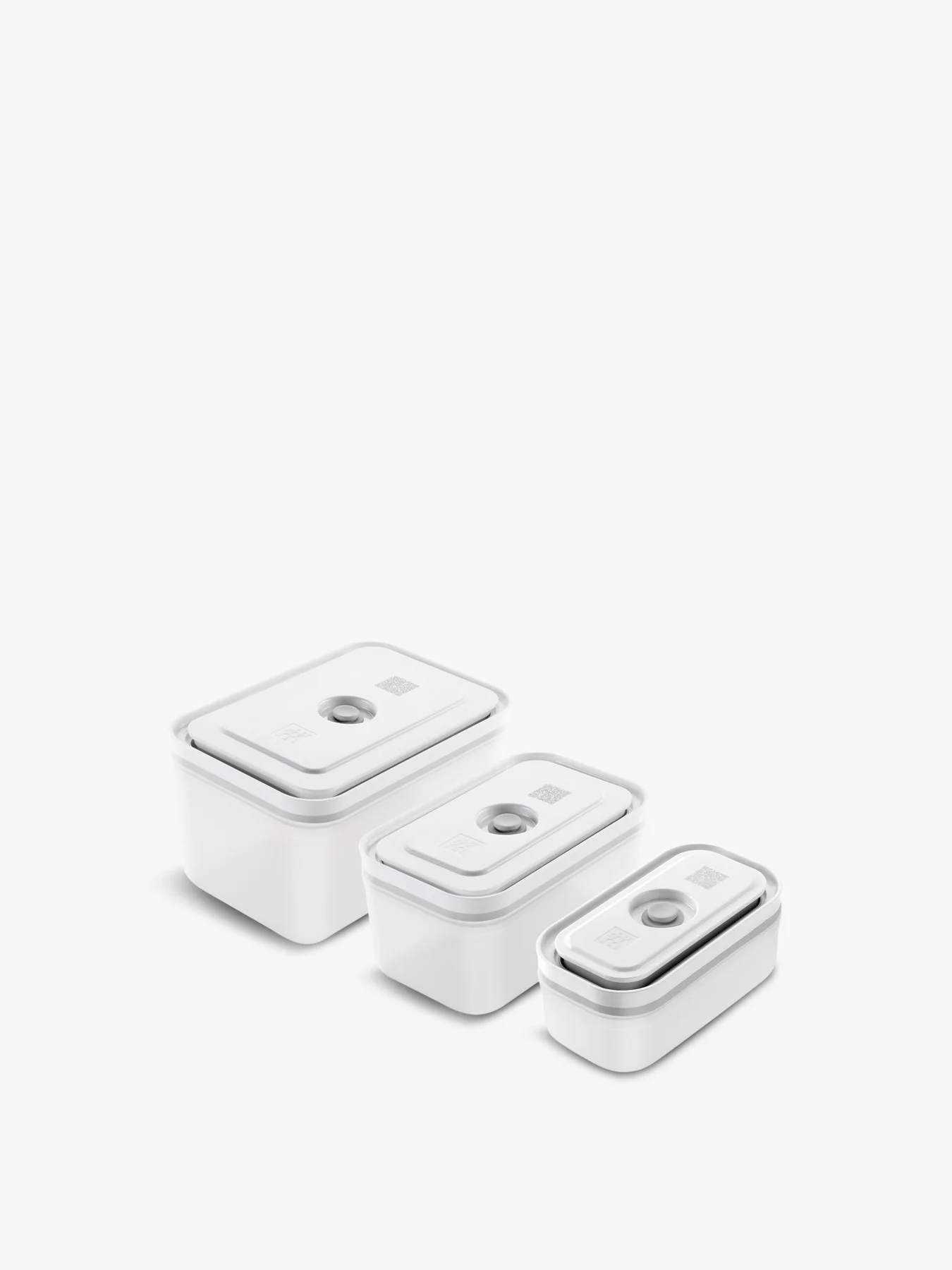 Set Of 3 Rectangular Plastic Food Storage Vacuum Boxes