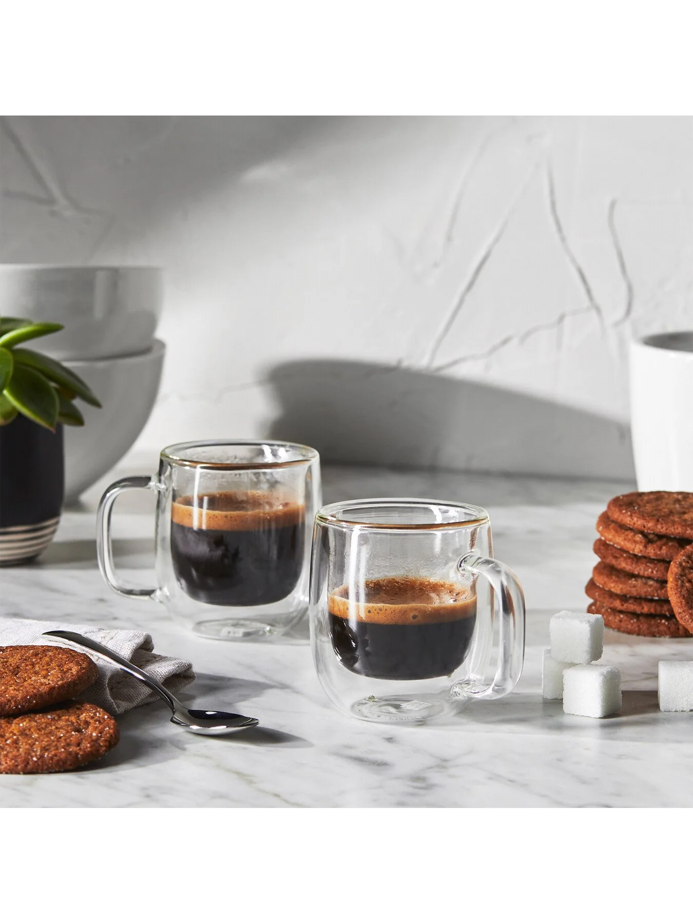 Sorrento Double Walled Espresso Glasses with Handle Set of 2 - Image 2